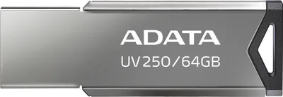 Флеш-накопитель A-DATA UV250 AUV250-64G-RBK, 64 ГБ, USB 2.0, серебристый