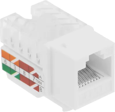 Модуль Keystone LANMASTER TWT-OK45UTP/5E-WH, RJ45, Кат.5E, UTP, IP20, белый
