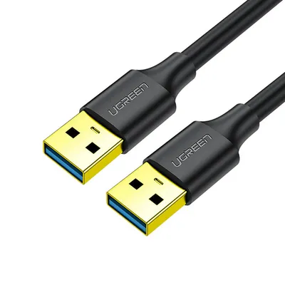 Кабель Ugreen US128 (90576) USB-A 3.0 Male to Male, 3 м, 5 Гбит/с, черный