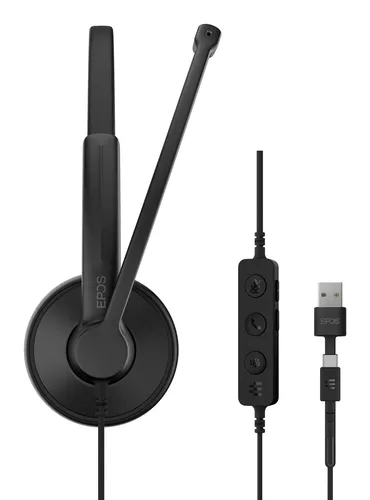 Гарнитура EPOS IMPACT 100 UC Stereo, USB-C+A, оголовье, черная