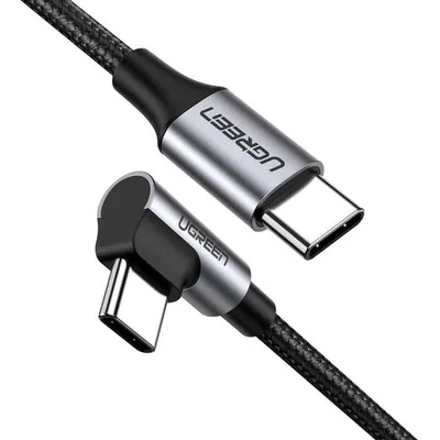 Кабель Ugreen US255 (50123), USB-C — угловой USB-C, USB 2.0, 1 м