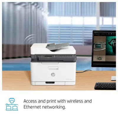 МФУ HP Color Laser MFP 179fnw (4ZB97A), A4, 18/4 стр/мин, Wi-Fi, ADF 40