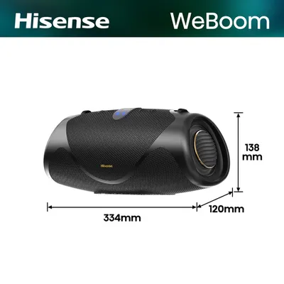 Портативная колонка Hisense WEBOOM, 140 Вт RMS, IP67, Bluetooth, 24 ч