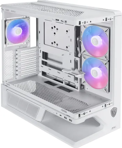 Корпус MSI MPG VIXTA 300R PZ W, Midi Tower, ATX, 2×140 мм ARGB, 1×120 мм ARGB, TG, белый