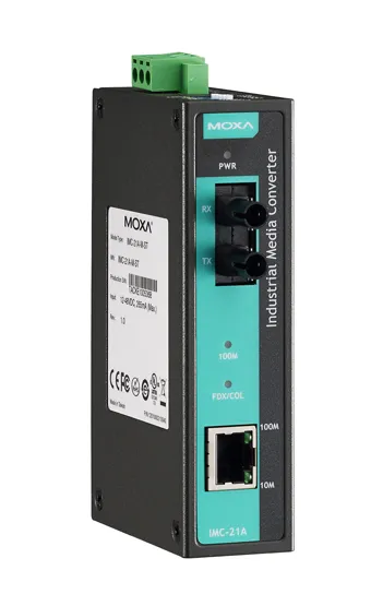 Медиаконвертер MOXA IMC-21A-M-ST-T, 10/100BaseTX в 100BaseFX, ST