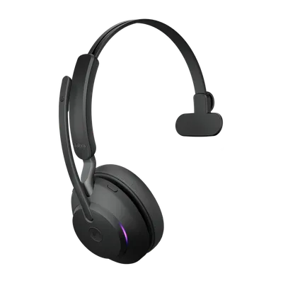 Гарнитура Jabra Evolve2 65 MS Mono чёрный, беспроводная + проводная, Bluetooth, до 35 ч, подсветка