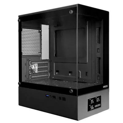 Корпус Ginzzu RX400D, mATX, сталь, ЖК-дисплей, чёрный