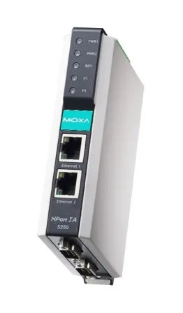 Преобразователь MOXA NPort IA-5250, 2×RS-232/422/485 в Ethernet, 2×RJ-45, DIN-рейка