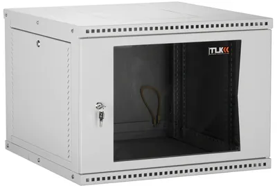 Шкаф TLK TWI-126060-R-G-GY настенный 19" 12U, 600×569×600 мм, стекло