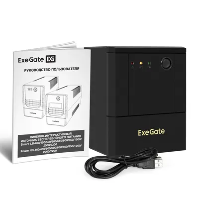 ИБП ExeGate Power NB-2200.LED.AVR.4SH.USB (EX299785RUS), 2200 ВА / 1300 Вт, AVR, 4×Schuko