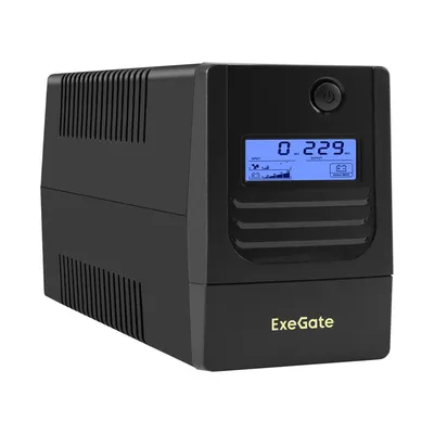 Exegate EX299503RUS ИБП ExeGate Smart LB-850.LCD.AVR.2SH.USB (850VA/510W, LCD, AVR, 2*Schuko, USB, батарея 12V 9Ah, Black)