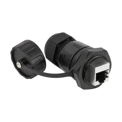 Соединитель SNR SNR-M25-T-A/F-1-F-8P-CAT.6-U/D, RJ-45 8P8C проходной, cat.6, IP68