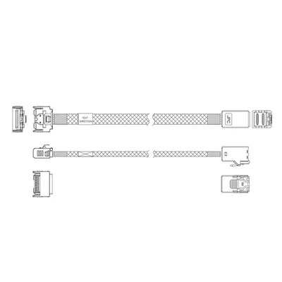 Кабель DiliVing DLSL38-2804, MCIO x4 38P — Mini-SAS HD 4i, 0,8 м