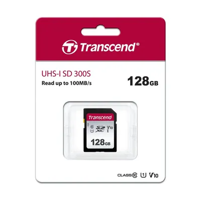 Карта памяти Transcend TS128GSDC300S, SDXC 128 ГБ, Class 10, UHS-I U3