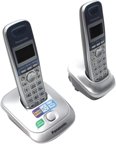 Радиотелефон Panasonic KX-TG2512RUS, DECT/GAP, 2 трубки, АОН, серебристый