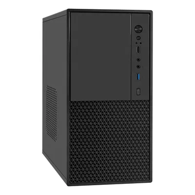 Корпус ExeGate EX299241RUS, Minitower, mATX, БП UNS400, USB Type-C, черный