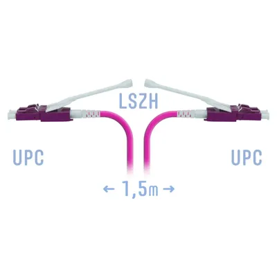 Патч-корд оптический SNR SNR-PC-LC/UPC-MM4-DPX-HD-1.5m (2,0), LC/UPC–LC/UPC, MM OM4, Duplex, 1,5 м