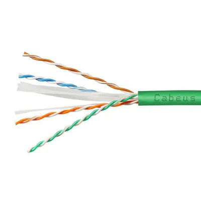 Кабель Cabeus UTP-4P-Cat.6-SOLID-LSLTx-GN-20, U/UTP Cat.6, 4 пары, 23 AWG, 20 м