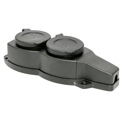 Розетка EKF RPS-018-16-230-44, 2-мест., 16А, IP44, 230В, каучук