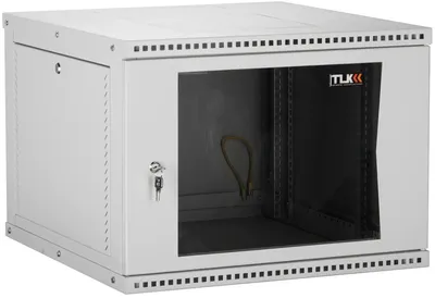Шкаф TLK TWI-066035-R-G-GY, 6U, 600×350 мм, настенный, стекло, серый