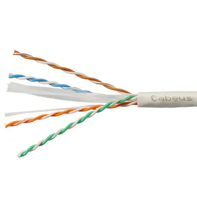 Кабель Cabeus UTP-4P-Cat.6-SOLID-LSZH-GY-20, U/UTP Cat.6, 4 пары 23 AWG, LSZH, 20 м