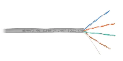Кабель NIKOMAX NMC 2100A-GY, U/UTP 4 пары, Кат.5e, 24AWG, ПВХ, 305 м