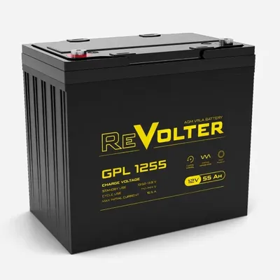Аккумулятор Энергон REVOLTER GPL 1255, 12 В, 55.6 А·ч, AGM, клеммы М6