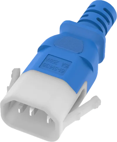Кабель питания SSEMCO 6145369 P-Lock, 2 м, 1 мм², IEC C-14 — IEC C-15, синий
