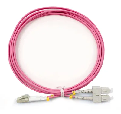 Патч-корд оптический Cabeus FOP-50-OM4-LC-SC-2m, duplex LC-SC, OM4 50/125, LSZH, 2 м