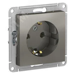 Розетка Schneider Electric ATLASDESIGN ATN000943, с заземлением, 16 А, сталь