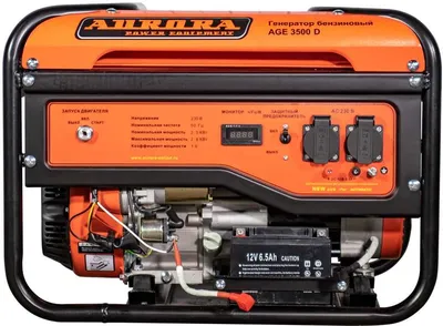 Генератор Aurora AGE 3500 D, 2.8 кВт, 220/12 В, бак 15 л, АИ-92