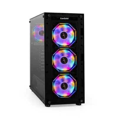 Корпус ExeGate EX294977RUS, Miditower ATX, БП 500Вт, RGB