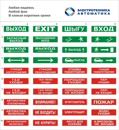 Оповещатель световой Электротехника и Автоматика ЛЮКС-12 Д, табло «Выход», 12 В DC, IP55
