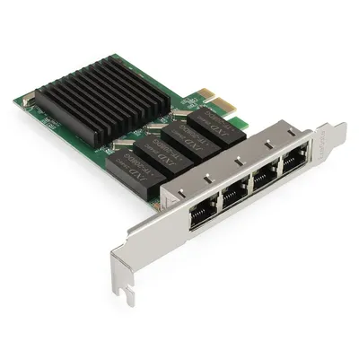Сетевой адаптер ExeGate EXE-564, PCI-E x1, 4×RJ45 1 Гбит/с, RTL8111H