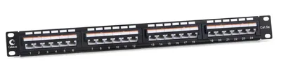Патч-панель Cabeus PLAN-24-Cat.5e-Dual IDC, 19", 1U, 24 порта RJ-45, Cat 5e