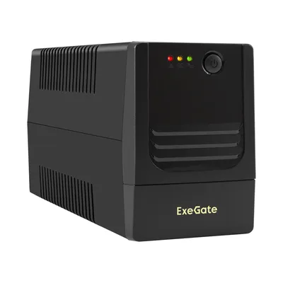 ИБП ExeGate Power NB-1000.LED.AVR.2SH, 1000 В·А / 650 Вт, AVR, 2×Schuko, батарея 12 В 9 А·ч