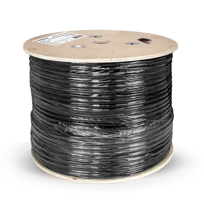 Кабель ExeGate FUTP4-C5e-CCA-S24-SW-OUT-PE-BK-305, FTP Cat.5e, 4 пары, 305 м, чёрный