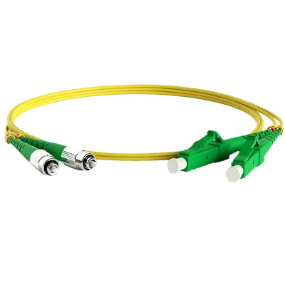 Патч-корд оптический Hyperline FC-D2-9-FC/AR-LC/AR-H-2M-LSZH-YL, SM 9/125 (OS2), FC/APC-LC/APC, duplex, 2 м