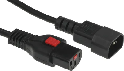 Шнур питания LANMASTER LAN-PP13L/14-0.5-BK, C13–C14, 3×0.75 мм², 0.5 м, 10 А, черный