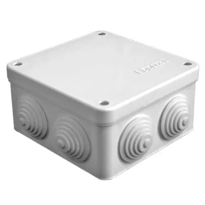 Коробка распределительная Электропромпласт 110042, 105×105×56 мм, IP54, 7 выходов, 4 гермоввода