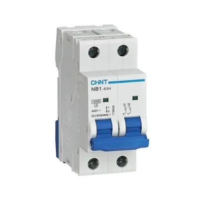 Автомат CHINT NB1-63H 179826, 2P, C, 16А, 10кА