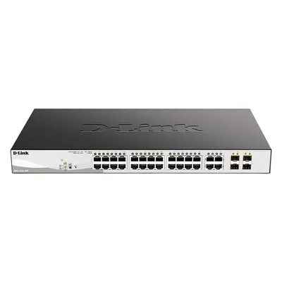 Коммутатор D-Link DGS-1210-28P/F5A, L2, 24×1GbE PoE, 4 Combo SFP, 193 Вт