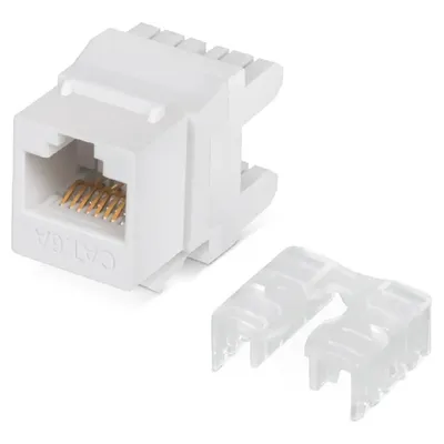 Вставка Cabeus KJ-RJ45-Cat.6A-180 Keystone Jack RJ-45 (8P8C), 180°, кат. 6A, белая