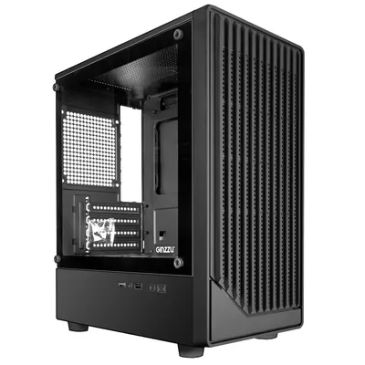 Корпус Ginzzu CL400, Micro-ATX, ATX БП, до 280 мм, чёрный