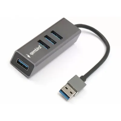 USB-хаб Gembird UHB-C454, 4×USB 3.0 Type-A, кабель 0,17 м, металл