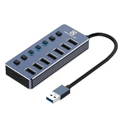 USB-хаб 5bites HB37-317SL, USB 3.0, 7 портов USB Type-A, металл, серебристый