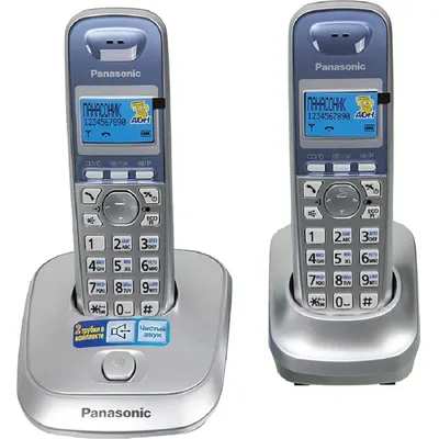 Радиотелефон Panasonic KX-TG2512RUS, DECT/GAP, 2 трубки, АОН, серебристый