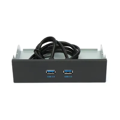Планка Gembird FP5.25-USB3-2A, 2 порта USB 3.0, отсек 5.25", подключение 19 pin