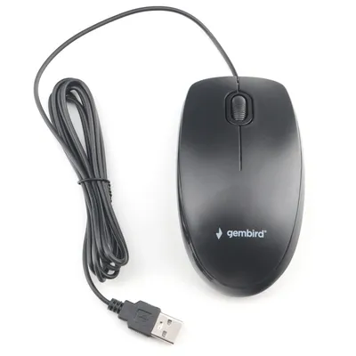 Мышь проводная Gembird MOP-200, USB, 1000 DPI, 3 кнопки, 1.8 м