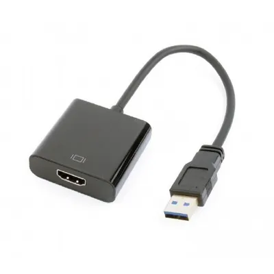 Кабель-переходник Cablexpert A-USB3-HDMI-02, USB 3.0 AM — HDMI V1.4, 0,15 м, чёрный